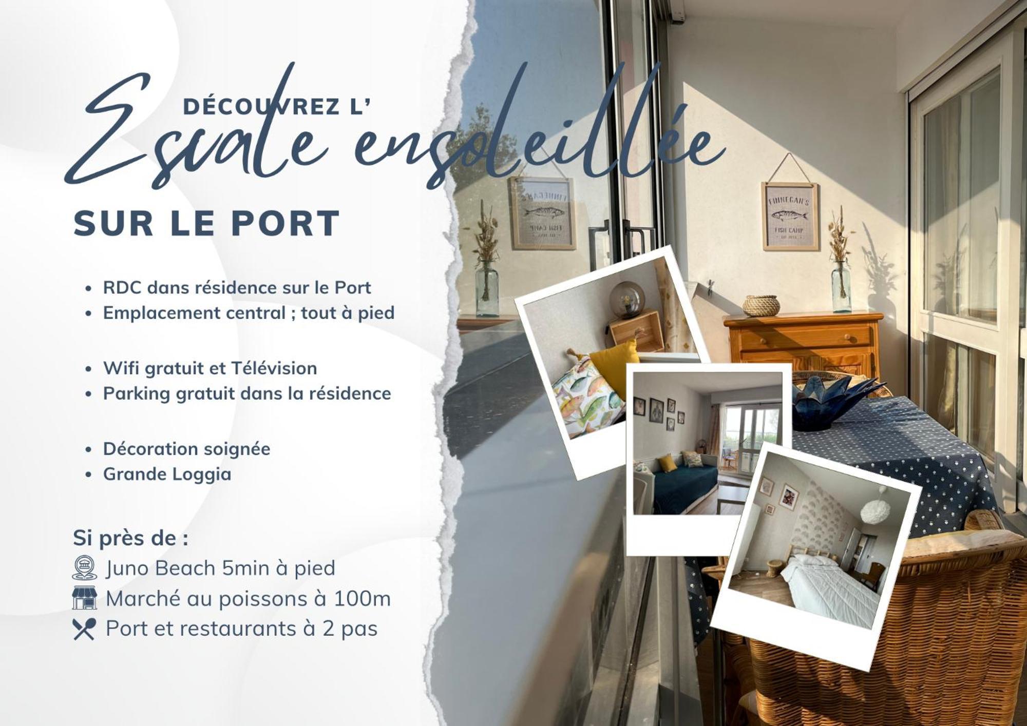 L'Escale Ensoleillee, 2 Pieces Sur Le Port Proche Juno Beach Курсёль-сюр-Мер Экстерьер фото